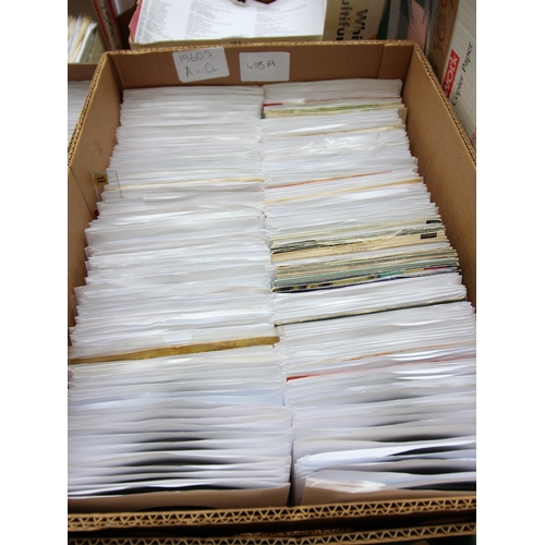 485A - Box of approximately 200, 45 rpm records from 1960's, covering artists  from A to C including vintag... 