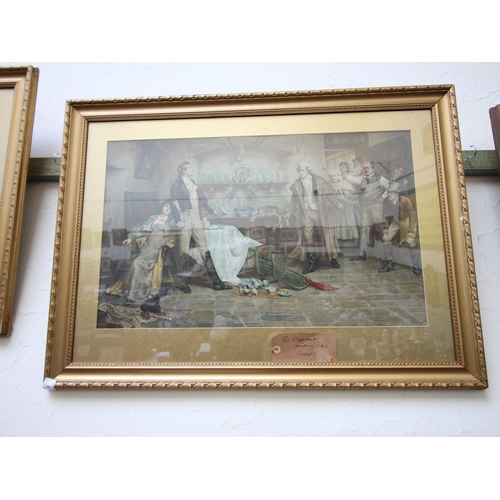 403 - Framed print of elopement couple in distressed scene