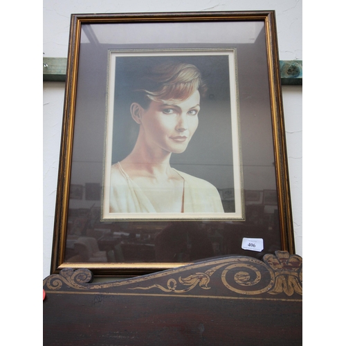 406 - Michael Pirrett Sommers limited edition print 1 of only 1, being a portrait of Fiona Fullerton