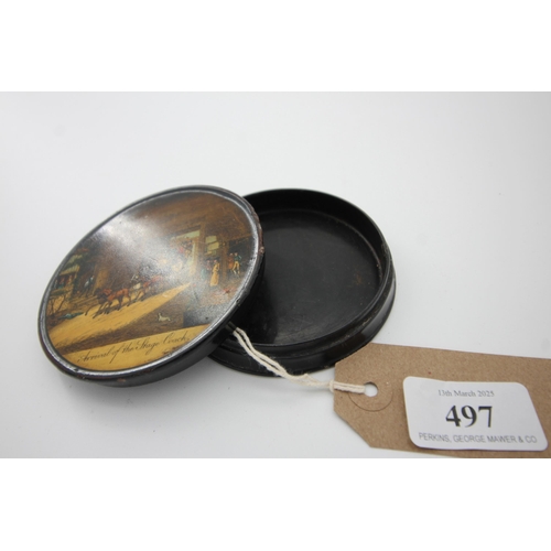 497 - Papier mâché snuff box