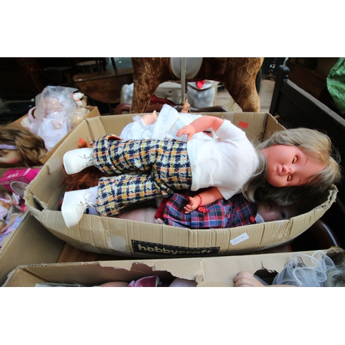 1151A - 8 large vintage girls dolls