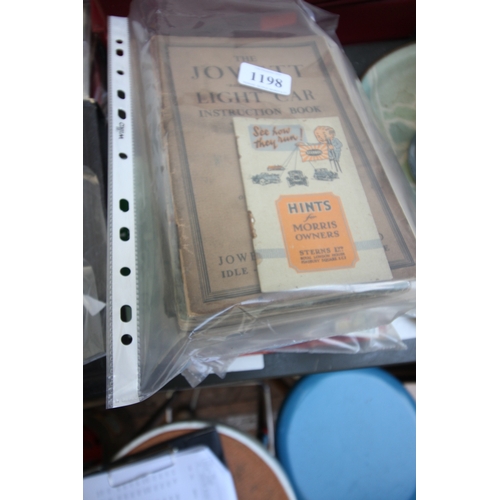 1198 - Selection of literature relating to vintage motor cars including supplement for the Ford Model A car... 