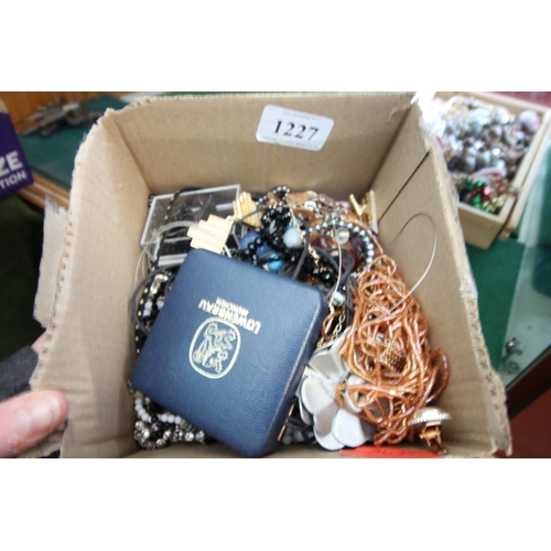 1227 - Collection of cosmetic jewellery together with  cufflink set