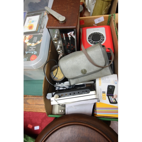 11 - Various radios, digital, vintage together with a portable DVD player, digital camcorder, underwater ... 