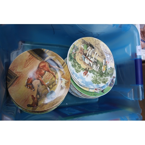 21 - Large collection of decorative wall plates, Border Fine Art, Wedgwood and other makes with certifica... 