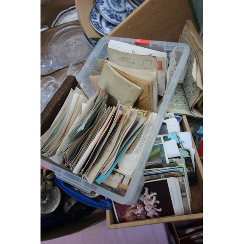 24 - Box of postcards and albums together with some books