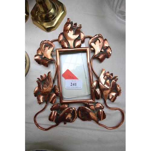 241 - Delicately designed copper Art Noveau picture frame
