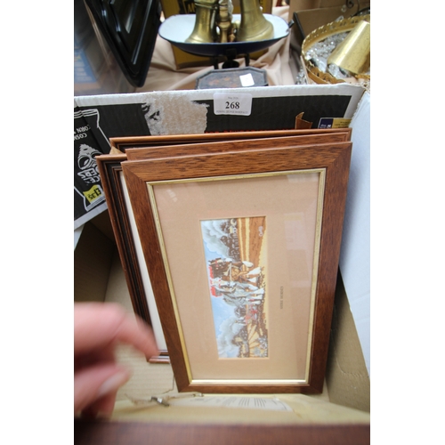 268 - Small selection of framed prints, hunting scenes and wildlife