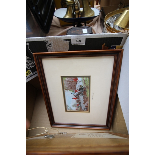 268 - Small selection of framed prints, hunting scenes and wildlife