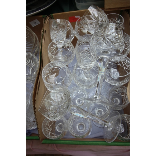 27 - Collection of cut glass white wine glasses and others