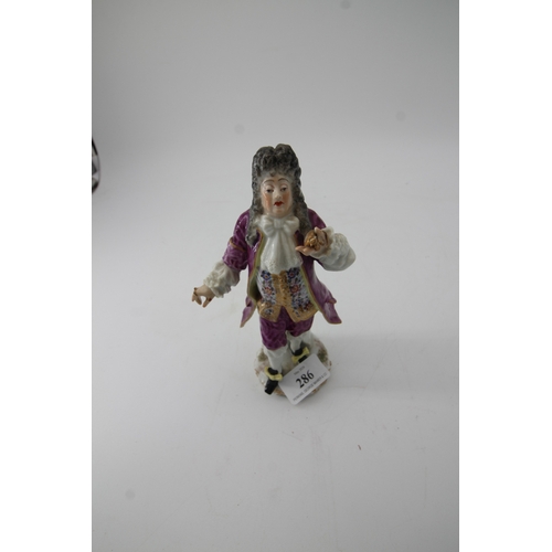 286 - Fine derby figure of a gentleman, Derby marks to base