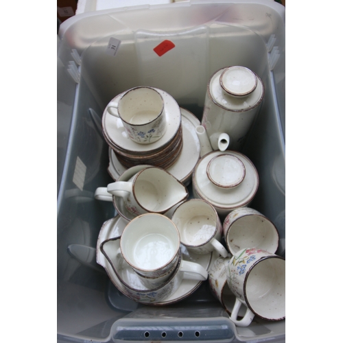 31 - Part dinner service, retro including cups, saucers, milk, sugar, coffee pot, tea pot and tureens