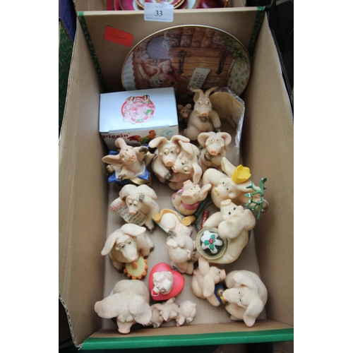 33 - Selection of ''Piggins'', model pigs