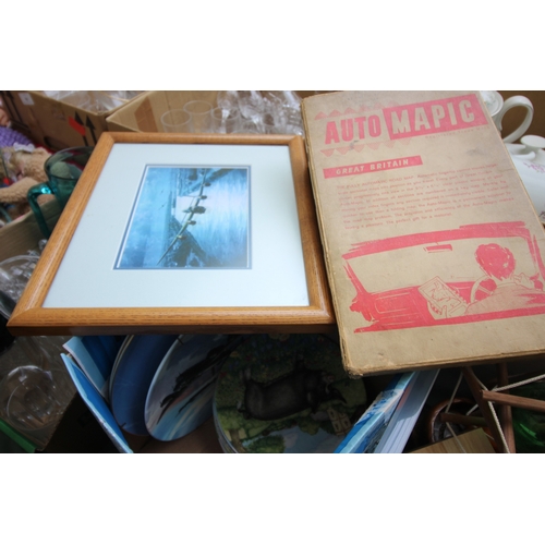 42 - Collection of decorative wall plates including Second World War Bombers together with framed picture... 