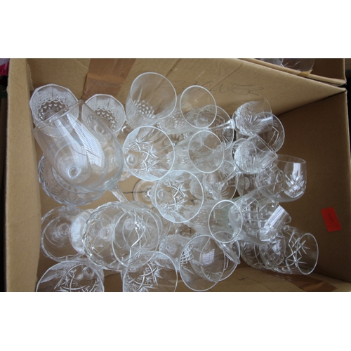 44 - Good selection of cut glass wine glasses