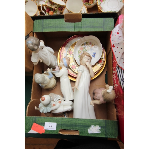 48 - 6 Nao figures and selection of decorative plates