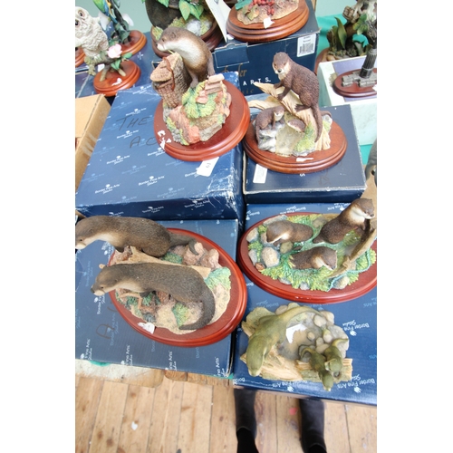 61 - 5 Border Fine Art figures of Otters