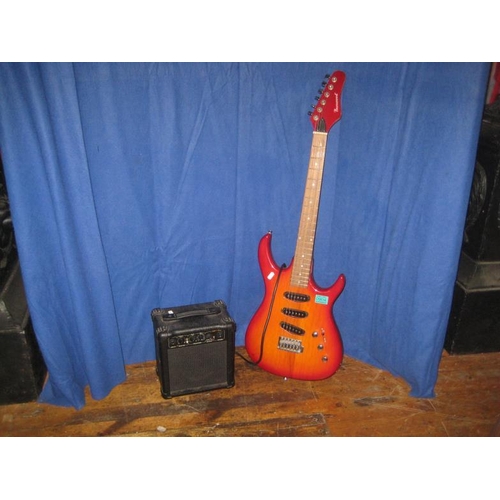 Burswood 6 String Electric Guitar and Speaker no guitar lead