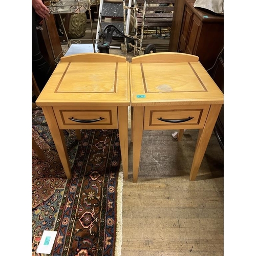 17 - Pair of Maple Finish 1 Drawer Bedside Stands