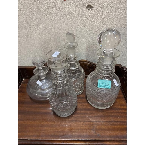 28 - Four 19th Century Glass Decanters