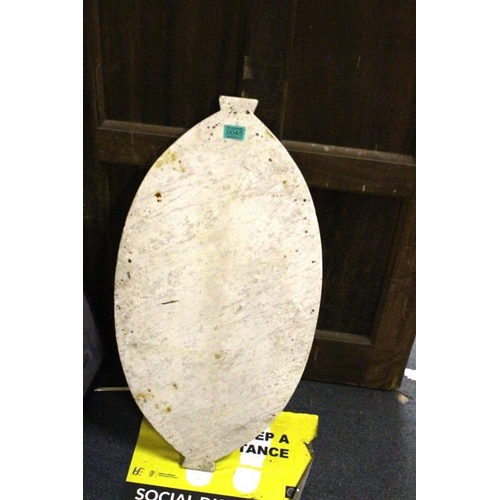 45 - Unusual Shape White Marble Table Top (79cm x 41cm)