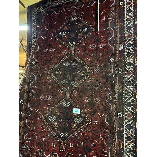 6 - Persian Handwoven Quasquai Carpet with Triple Medallion Pattern (320cm x 220cm)