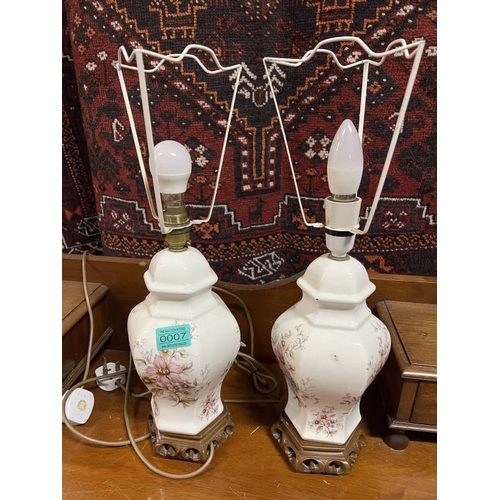 7 - Pair of Porcelain Table Lamps