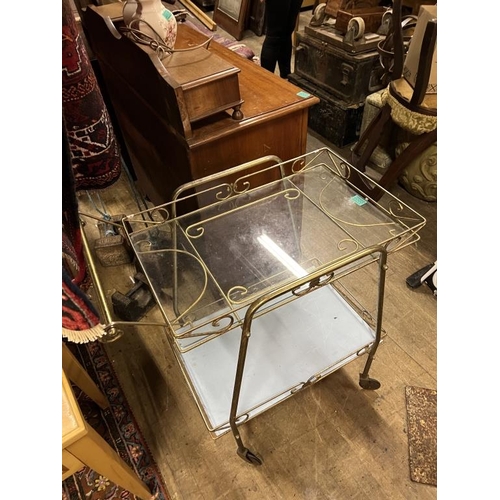 9 - Retro Brass and Glass Hostess Trolley