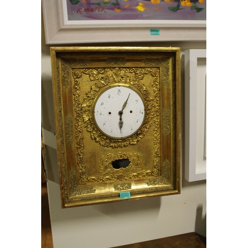 107 - 19th Century Gilt Wall Clock (as found)