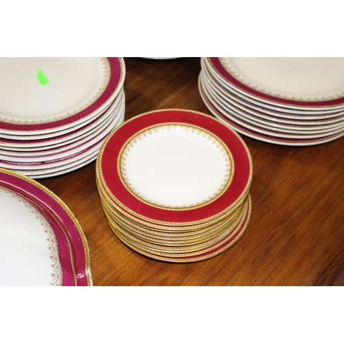 12 - Victorian Worcester Dinner Service - 42 Pieces - mainly Plates (2 similar patterns)