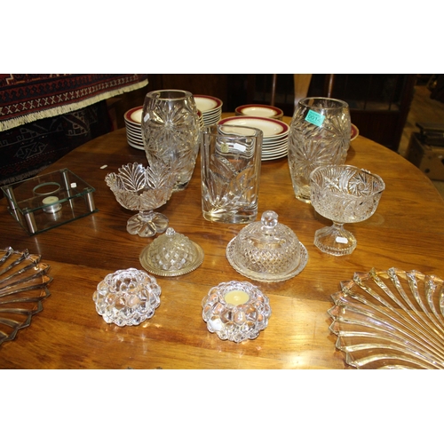 14 - Collection of Glass Vases, Serving Dishes etc