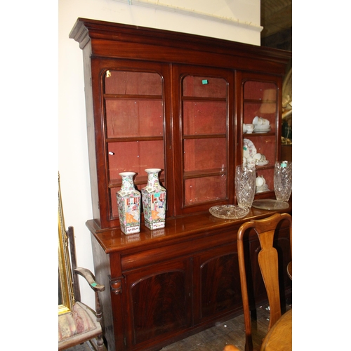 16 - Victorian Mahogany 3 Door Library Bookcase