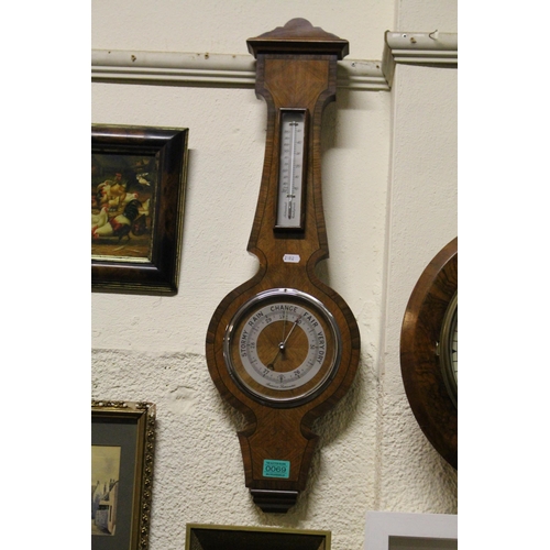 69 - Art Deco Style Walnut Barometer