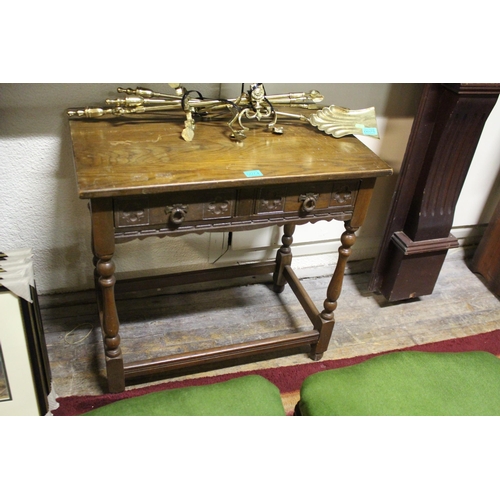 74 - Vintage Oak 1 Drawer Side Table