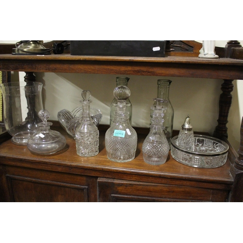 94 - Four 19th Century Glass Decanters plus a Pair of Glass Carafe's and other Glassware