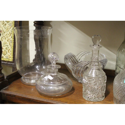 94 - Four 19th Century Glass Decanters plus a Pair of Glass Carafe's and other Glassware