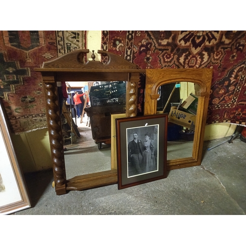 2 - Two Oak Mirrors and a Photographic Print