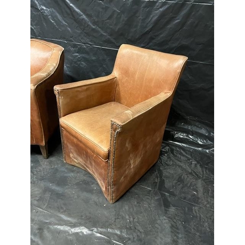 36 - Two Vintage Leather Armchairs