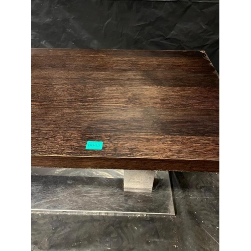 42 - Oak Finish Coffee Table with  Chrome Base (138cm x 60cm x 60cm)