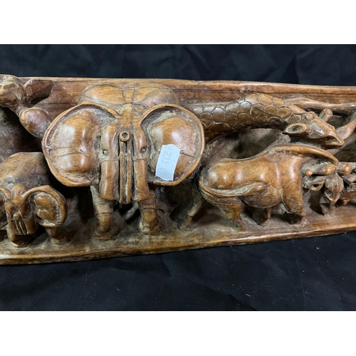 33 - Fine Carved Hardwood African Animal Group - (possibly Rosewood) (72cm Long x 12cm High)