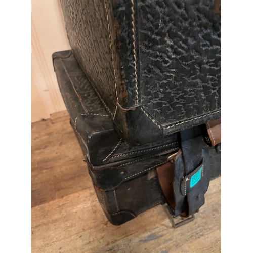 43 - Two Vintage Leather Suitcases (each 83cm x 50cm x 30cm approx)