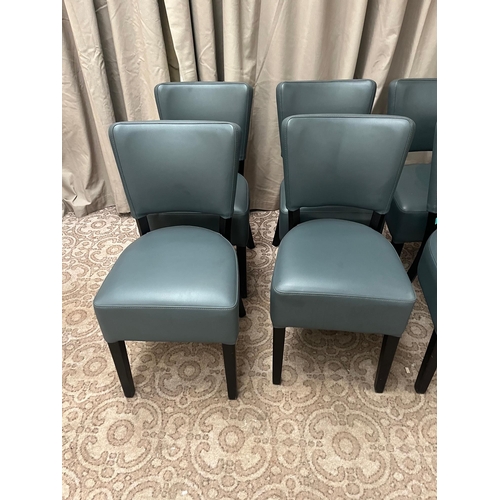 116 - Set of 8 Leather and Black Dining Chairs (40  cm W x 85 cm H x 45 cm D)