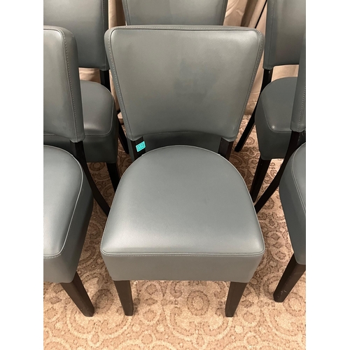 116 - Set of 8 Leather and Black Dining Chairs (40  cm W x 85 cm H x 45 cm D)