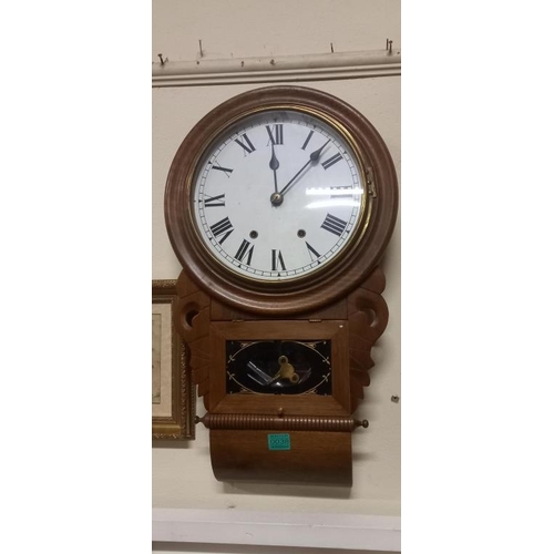 38 - Victorian Mahogany 8 Day Wall Clock