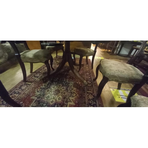 50 - Oval Mahogany Dining or Centre Table on a Regency Style 4 shoot pod