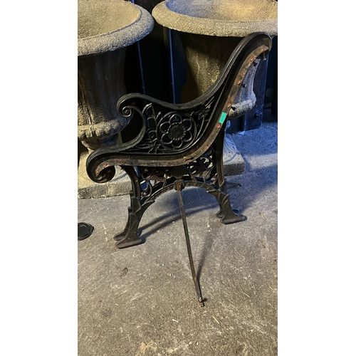 3 - Pair of Heavy Cast Iron Garden Seat Ends