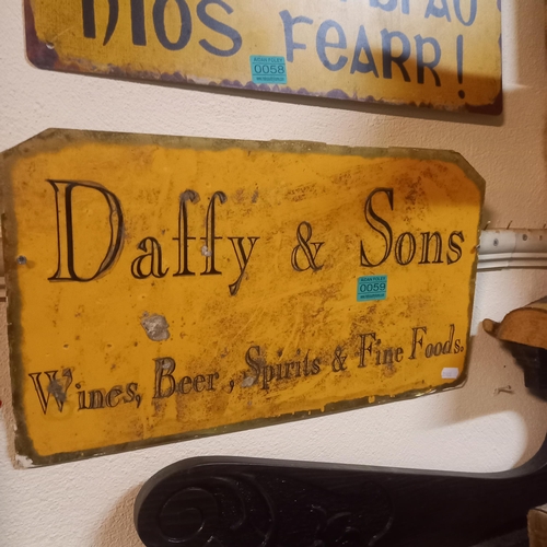 59 - Daffy & Son Cardboard Pub Sign (46cm x 26cm)