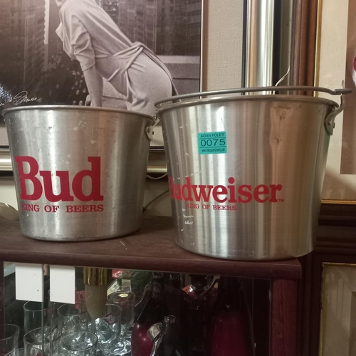 75 - Two Budweiser Metal Ice Pails