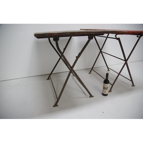 103 - 2 Vintage Folding Garden Tables (110 cm W x 80 cm H x 70 cm D)