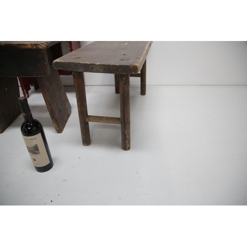 104 - 5 Antique and Vintage Stools (Largest 76 cm W x 40 cm H x 30 cm D)